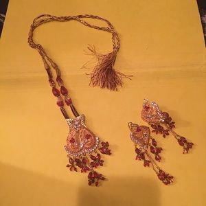 Gold plated Indian style jewelry set